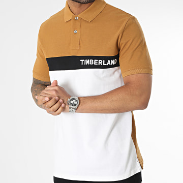  Timberland - Polo Manches Courtes A26NQ Camel Blanc