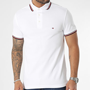 Tommy Hilfiger - Polo Manches Courtes 1985 RWB Tipped Slim 0750 Blanc