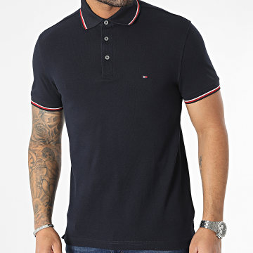 Tommy Hilfiger - Polo Manches Courtes 1985 RWB Tipped Slim 0750 Bleu Marine