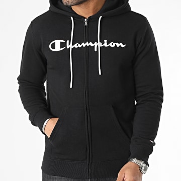Champion - Felpa con cappuccio e zip 218530 Nero