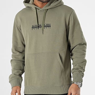 Napapijri - Felpa con cappuccio Box A4GBE Verde Khaki
