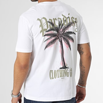  Luxury Lovers - Tee Shirt Oversize Large Paradise Palm Blanc