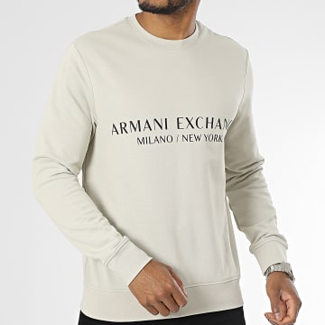 Armani Exchange - Sudadera con cuello redondo 8NZM88-ZJKRZ Beige