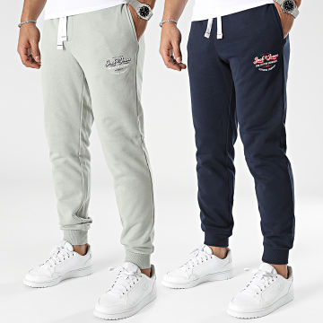  Jack And Jones - Lot De 2 Pantalons Jogging Gordon Andy Bleu Marine Vert Clair