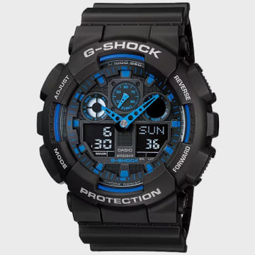  Casio - Montre G-Shock GA-100-1A2ER Noir Bleu
