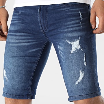  Indicode Jeans - Short Jean Holes 70-497 Bleu Denim