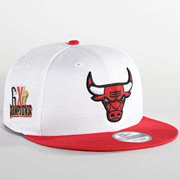  New Era - Casquette Snapback 59Fifty White Crown Chicago Bulls Blanc Rouge