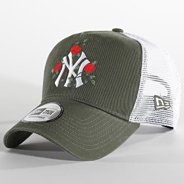  New Era - Casquette Trucker 9Forty Flower New York Yankees Vert Kaki