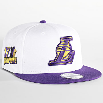  New Era - Casquette Snapback 59Fifty White Crown Los Angeles Lakers Blanc Violet