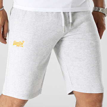 Superdry - Pantaloncini da jogging con logo vintage ricamato M7110395A Grigio erica