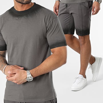 Classic Series - Conjunto de camiseta gris carbón y pantalón corto de jogging