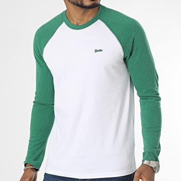  Superdry - Tee Shirt Manches Longues Raglan M6010549A Blanc Vert