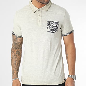 Classic Series - Polo de manga corta Panthere Beige Chiné Floral