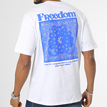  Frilivin - Tee Shirt Oversize Large Blanc Bleu