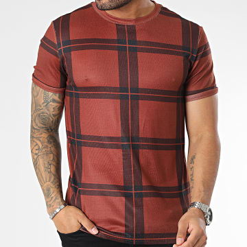 Chemise à Carreaux Homme Kenneth Robert - Marron Et Blanc, Boutonnée, Taille L, Occasion TBE