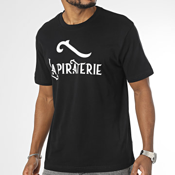 La Piraterie - Maglietta Oversize Logo Grande Nero Bianco