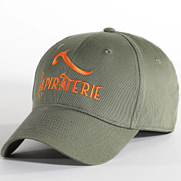  La Piraterie - Casquette Logo Vert Kaki Orange