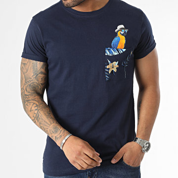  Deeluxe - Tee Shirt Poche Parrot 03T1150M Bleu Marine