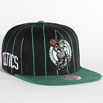  Mitchell and Ness - Casquette Snapback Team Pinstripe Boston Celtics Noir Vert