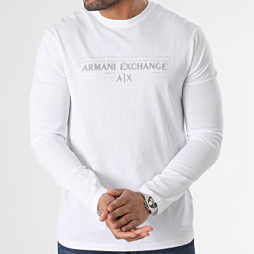  Armani Exchange - Tee Shirt Manches Longues 3RZTAJ-ZJ9AZ Blanc Argenté