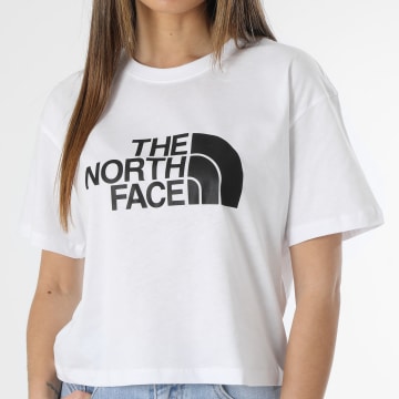  The North Face - Tee Shirt Femme Crop Easy Blanc