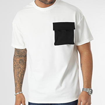  Frilivin - Tee Shirt Oversize Large A Poche Blanc