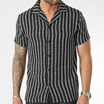  Frilivin - Chemise Manches Courtes A Rayures Noir
