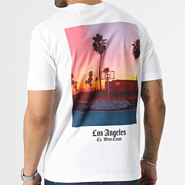 Luxury Lovers - Oversize Tee Shirt Large Los Angeles Basketball Blanco
