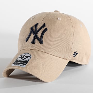  '47 Brand - Casquette Clean Up New York Yankees Beige Bleu Marine