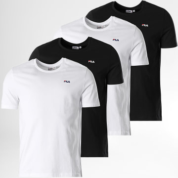  Fila - Lot De 4 Tee Shirts Brod FAM0083 Blanc Noir