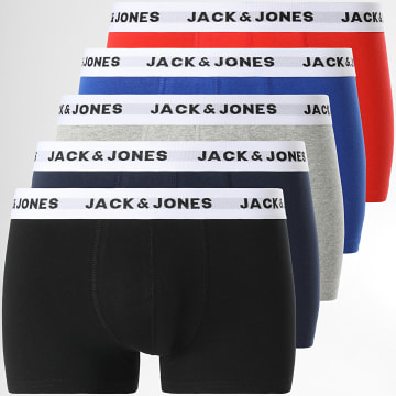 Jack And Jones - Lot De 5 Boxers White Noir Bleu Rouge