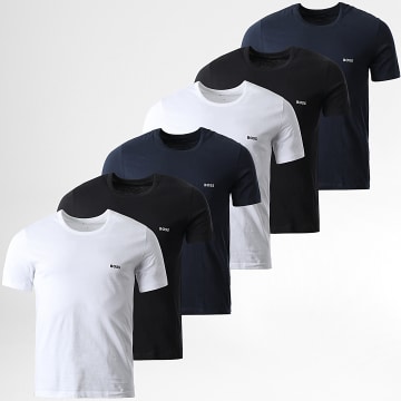 BOSS - Lot De 6 Tee Shirts Classic 50475284 Noir Blanc Bleu Marine