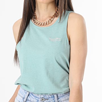 Superdry - Camiseta de tirantes con logo vintage para mujer Verde