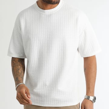 LBO - Tee Shirt Texturé Square Large 0171 Blanc