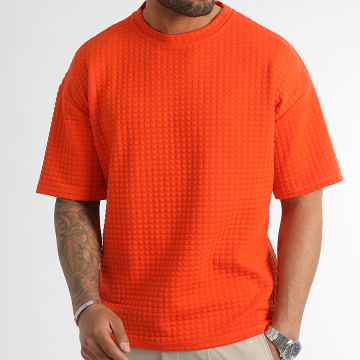 LBO - Tee Shirt Texturé Square Large 0173 Orange