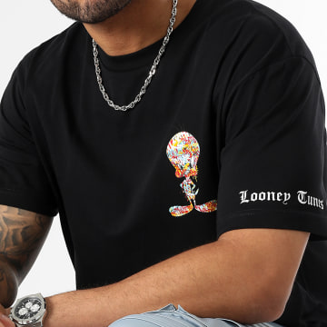 Looney Tunes - Oversize Camiseta Large Sleeves Tweety Graff Negro