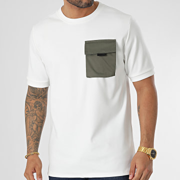 Uniplay - Tee Shirt Blanc Vert Kaki