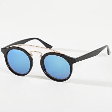 Frilivin - Gafas de sol de espejo azul negro