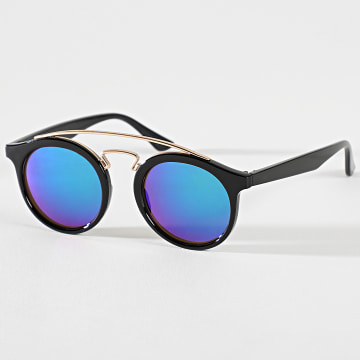 Frilivin - Gafas de sol de espejo azul negro