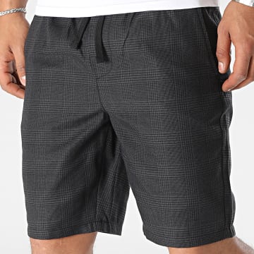  Only And Sons - Short Jogger A Carreaux Linus Check 0026 Bleu Marine