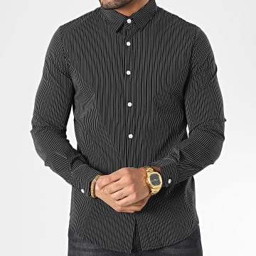 Frilivin - Camisa de rayas de manga larga Negra