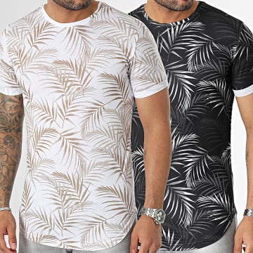  LBO - Lot De 2 Tee Shirts Floral 2143 2426 Blanc