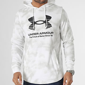  Under Armour - Sweat Capuche UA Rival Terry Novelty 1377185 Blanc Gris