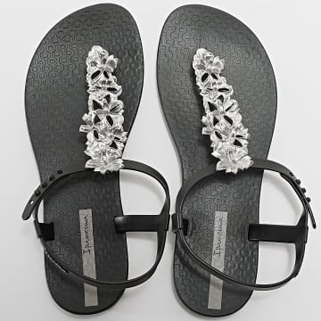  Ipanema - Tongs Femme Classic Shiny Flower Noir Argenté