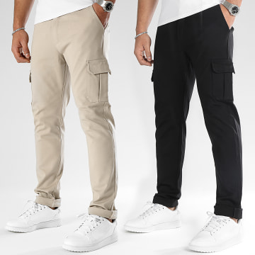  LBO - Lot De 2 Pantalons Cargo 1070521 Beige Noir
