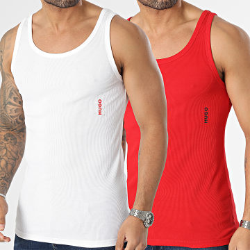  HUGO - Lot De 2 Débardeurs 50469790 Blanc Rouge