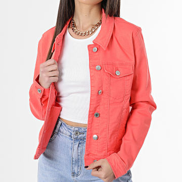  Vero Moda - Veste Jean Femme Crop Soya Corail