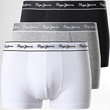 Pepe Jeans - Set di 3 boxer neri bianchi grigi PMU10975