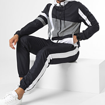  Zayne Paris  - Ensemble De Survetement Bleu Marine Gris Réfléchissant