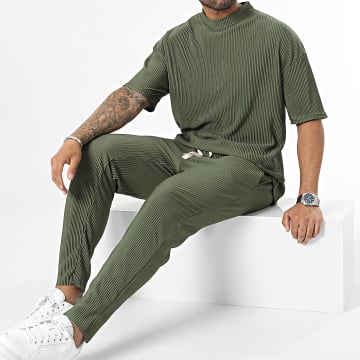 Frilivin - Set di pantaloni e maglietta verde cachi